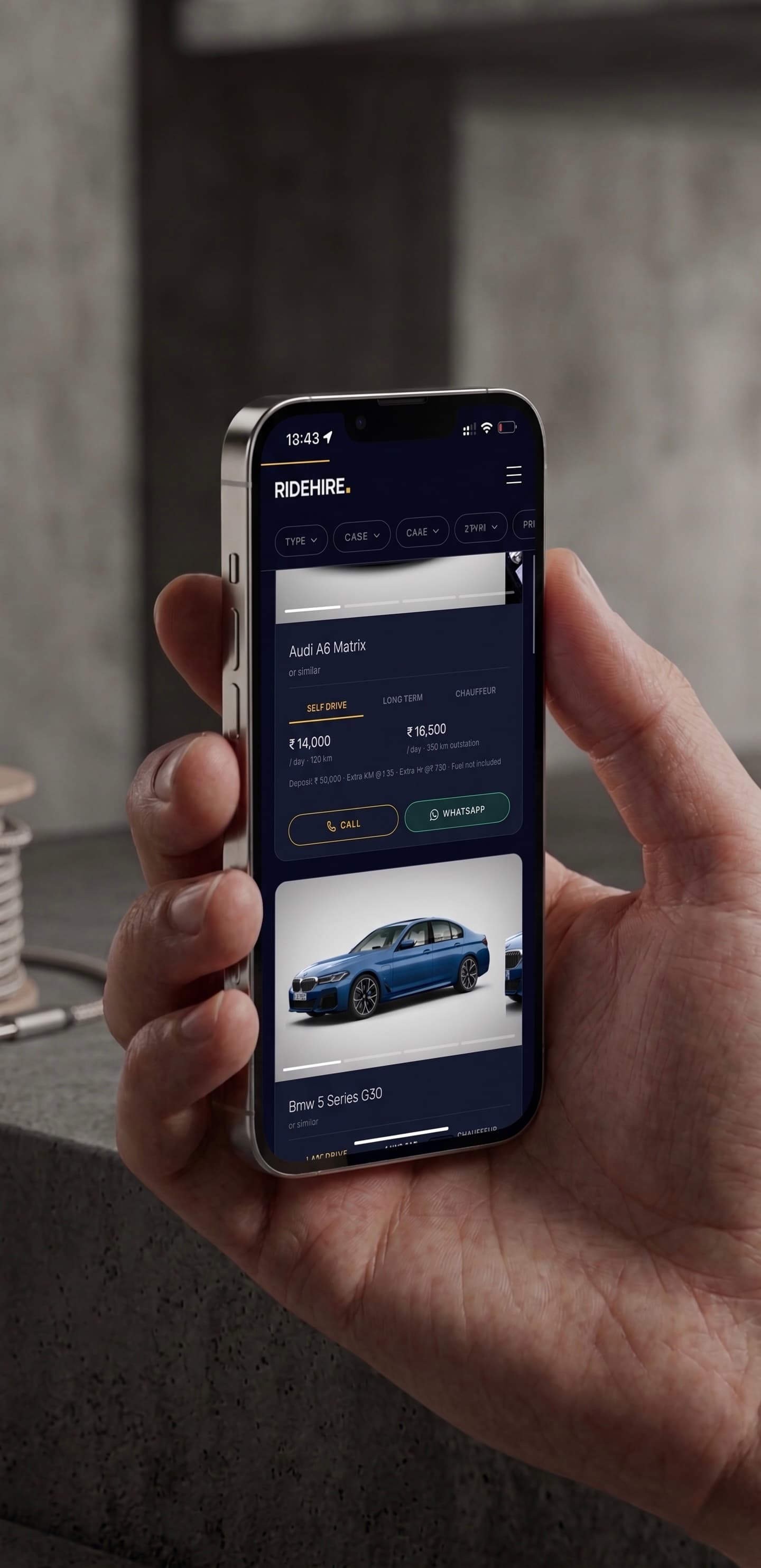 Ridehire discrete luxury car booking via WhatsApp — unmarked premium vehicles and privacy-focused chauffeurs